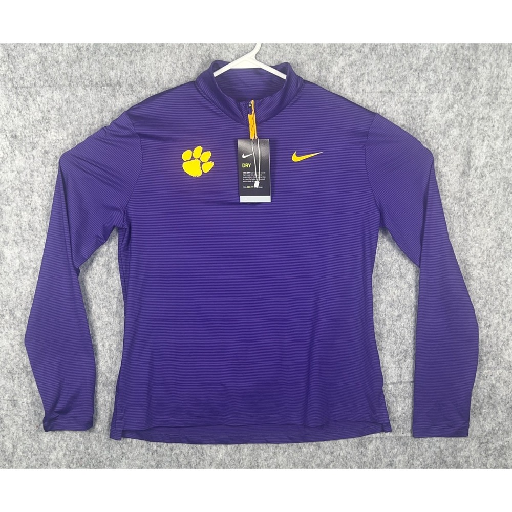 Nike Dri-Fit Women's Clemson Tigers 1/4 Jacket Size Med Purple NWT‎ CW7267-549